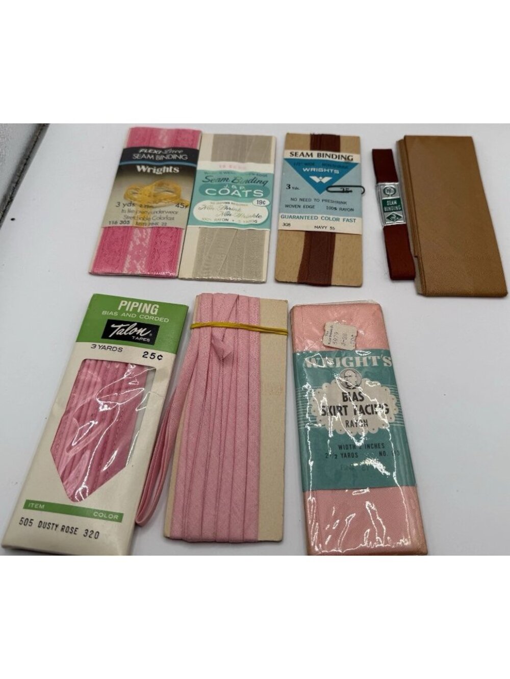 Vintage Sewing Crafting Seam Binding Piping Skirt Facing Lot